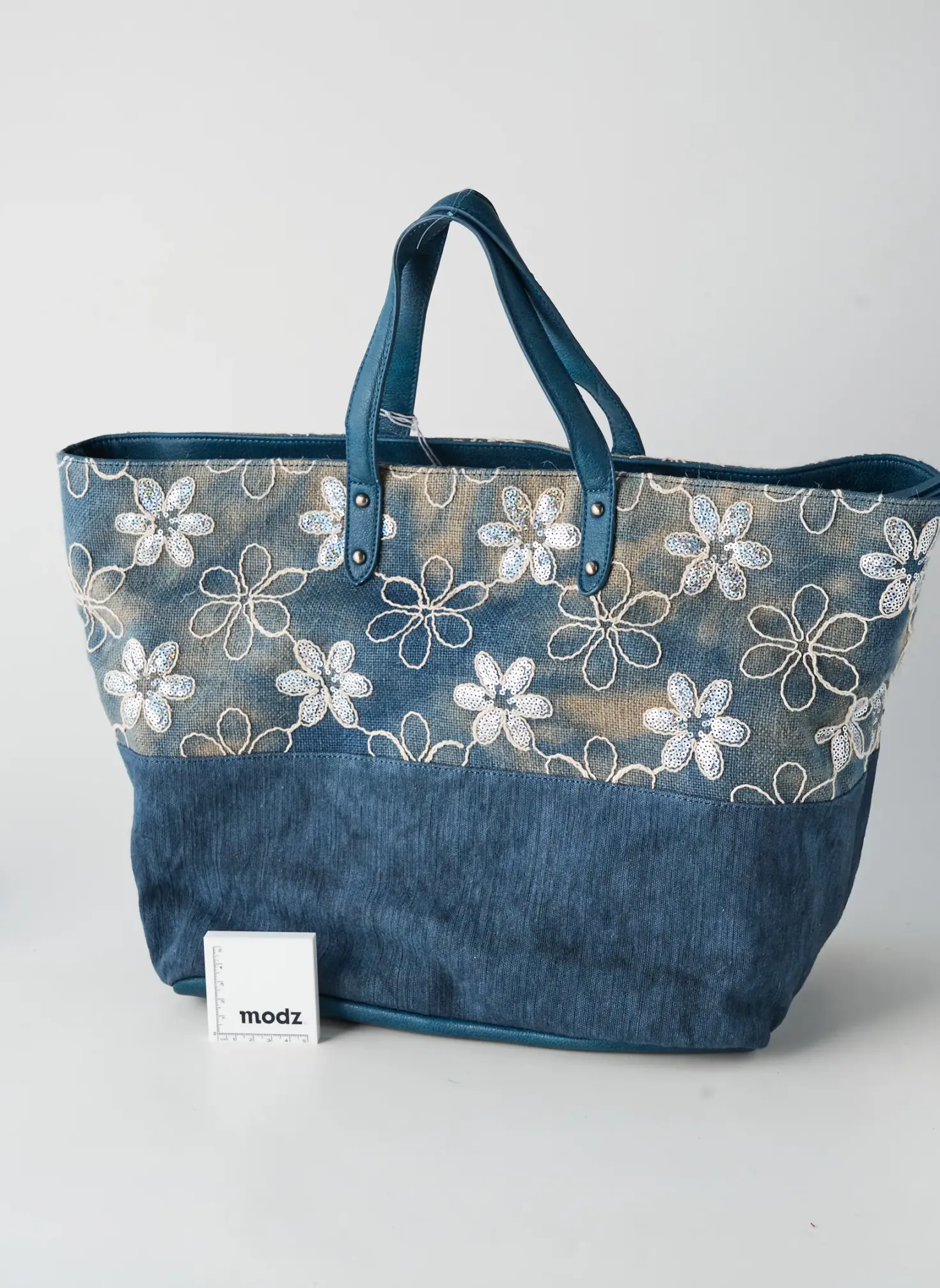 Sac Patrick Blanc Bleu Forme Cabas