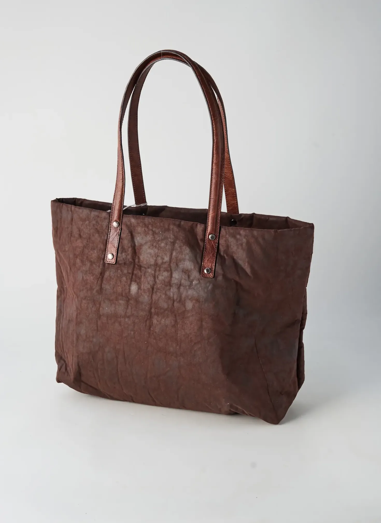 Sac Patrick Blanc Marron Forme Cabas