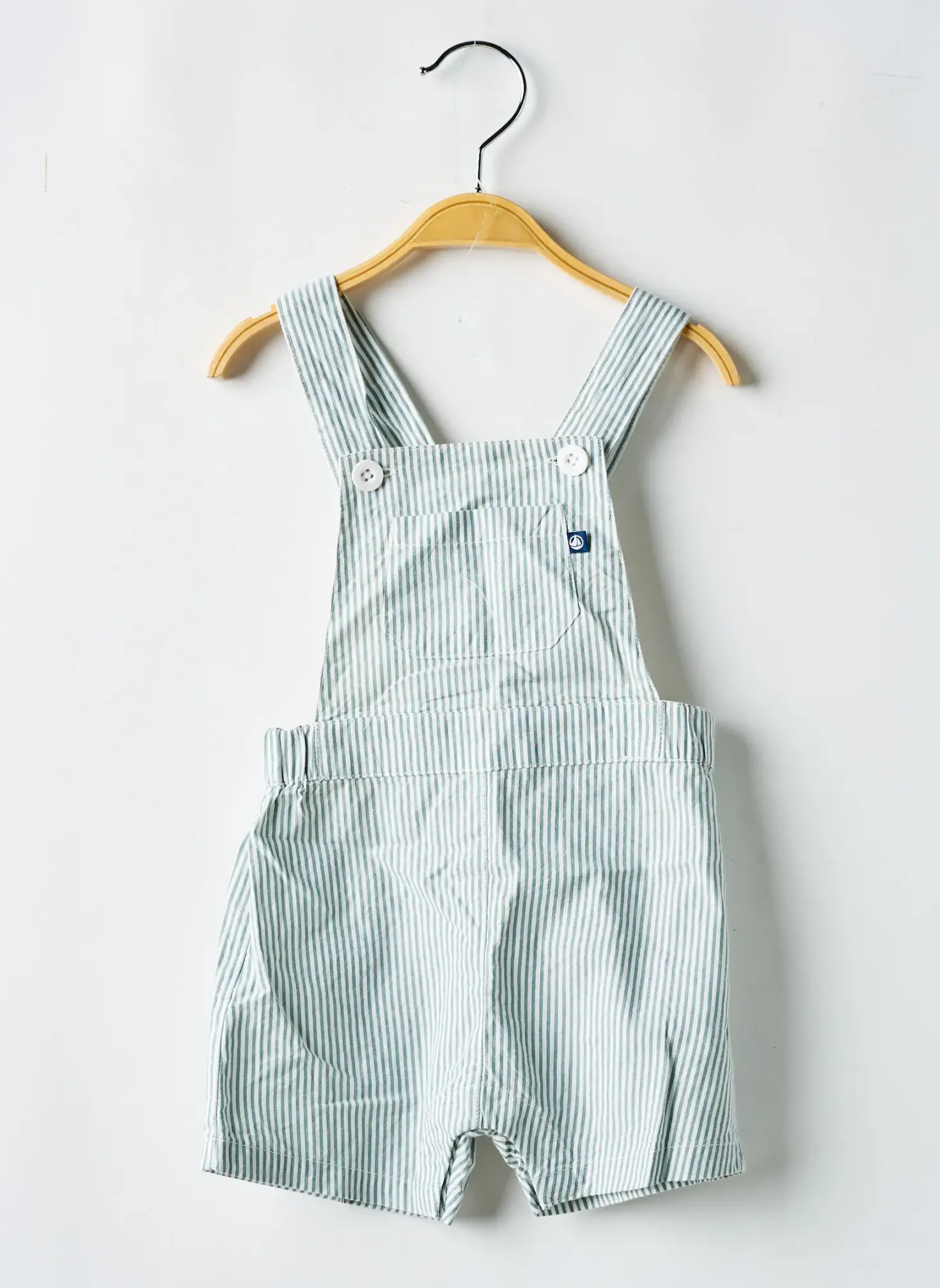 Salopette Petit Bateau Vert Fines Bretelles
