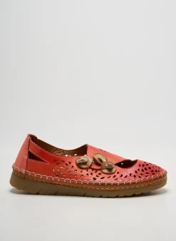 Sandales/nu Pieds Alenoa Orange Talon Plat Jusqu'à 3cm