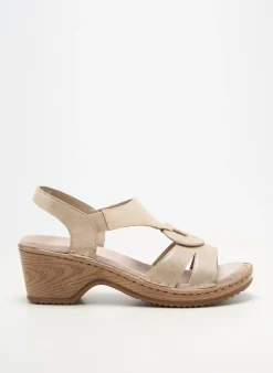 Sandales/nu Pieds Ara Beige Talon De 4 À 6cm