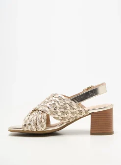 Sandales/nu Pieds Ara Beige Talon De 4 À 6cm