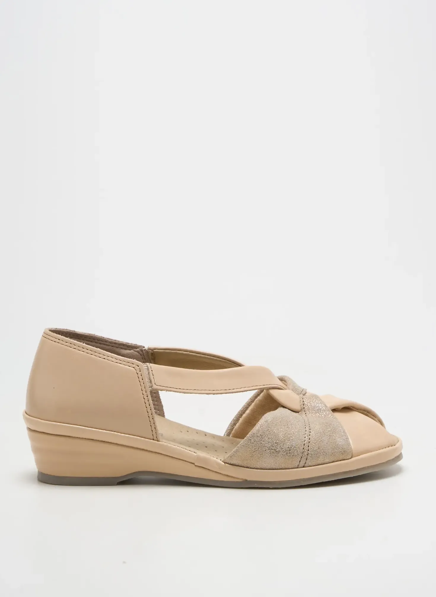Sandales/nu Pieds Boissy Beige Talon Plat Jusqu'à 3cm