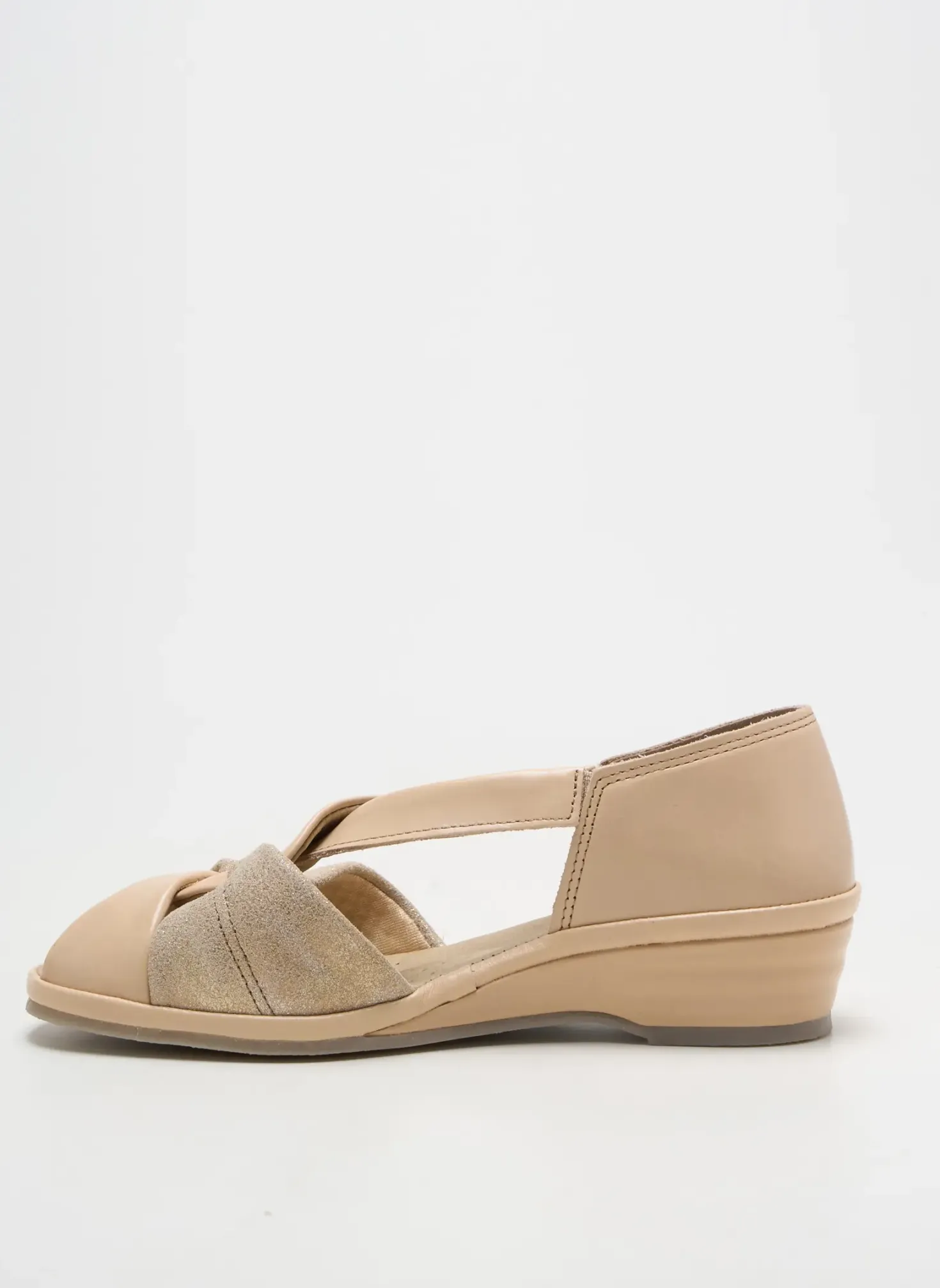Sandales/nu Pieds Boissy Beige Talon Plat Jusqu'à 3cm