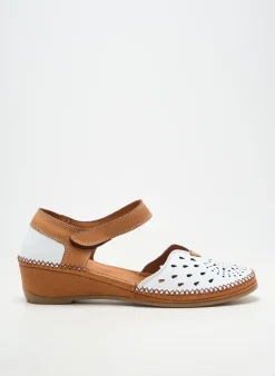 Sandales/nu Pieds Coco Et Abricot Blanc Talon De 4 À 6cm