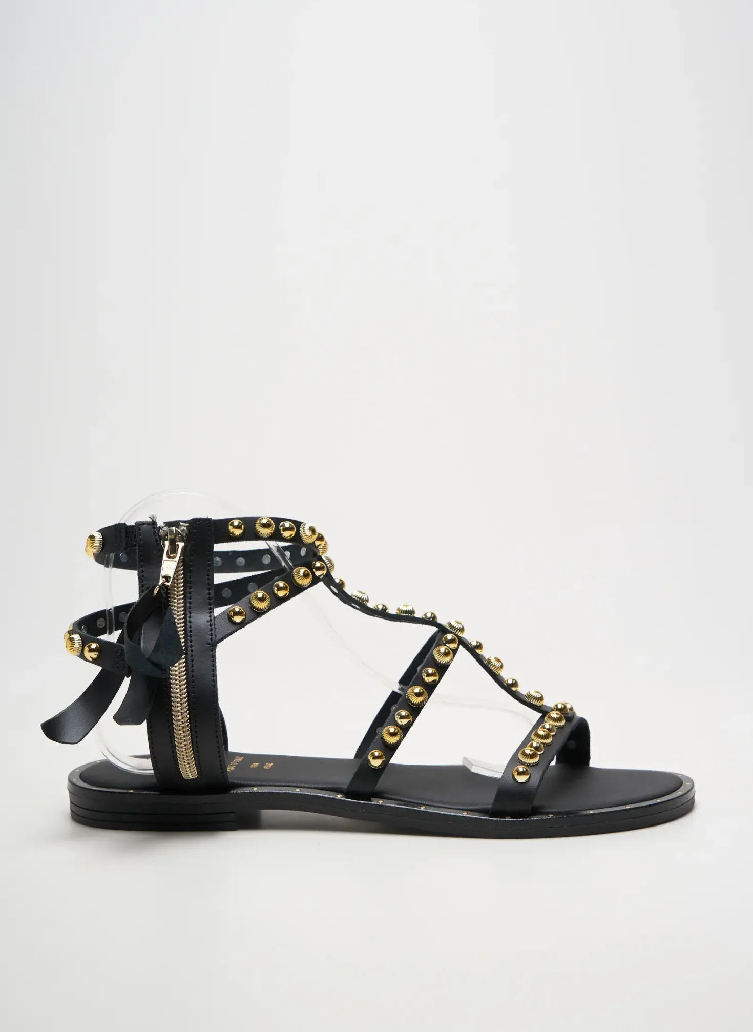 Sandales/nu Pieds Diciottopiu Noir Talon Plat Jusqu'à 3cm