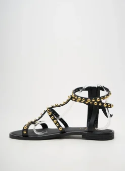 Sandales/nu Pieds Diciottopiu Noir Talon Plat Jusqu'à 3cm