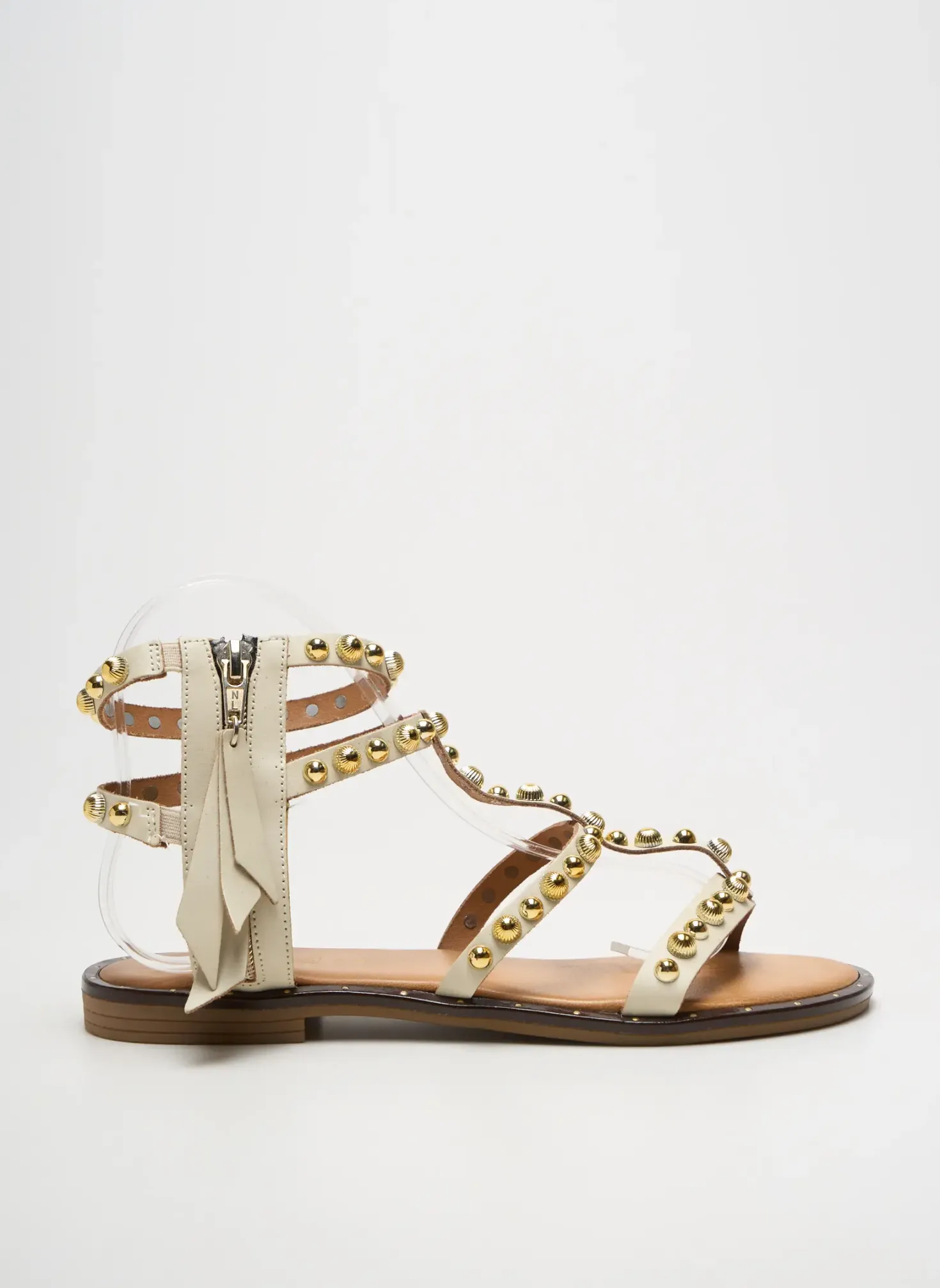 Sandales/nu Pieds Diciottopiu Beige Talon Plat Jusqu'à 3cm