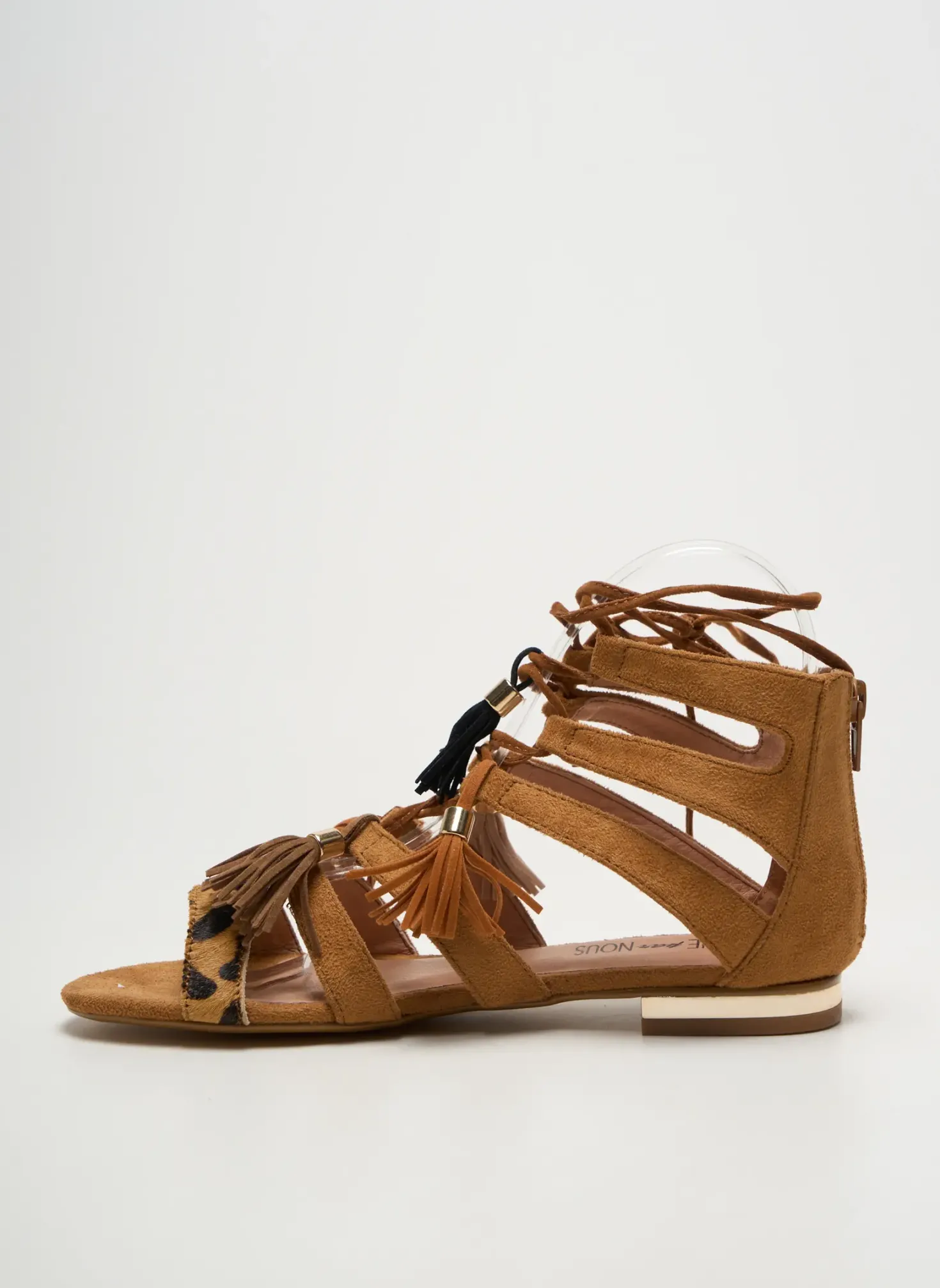 Sandales/nu Pieds Elue Par Nous Marron Talon Plat Jusqu'à 3cm