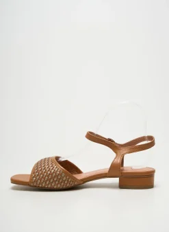 Sandales/nu Pieds Emilie Karston Marron Talon Plat Jusqu'à 3cm