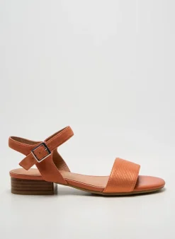 Sandales/nu Pieds Emilie Karston Orange Talon Plat Jusqu'à 3cm