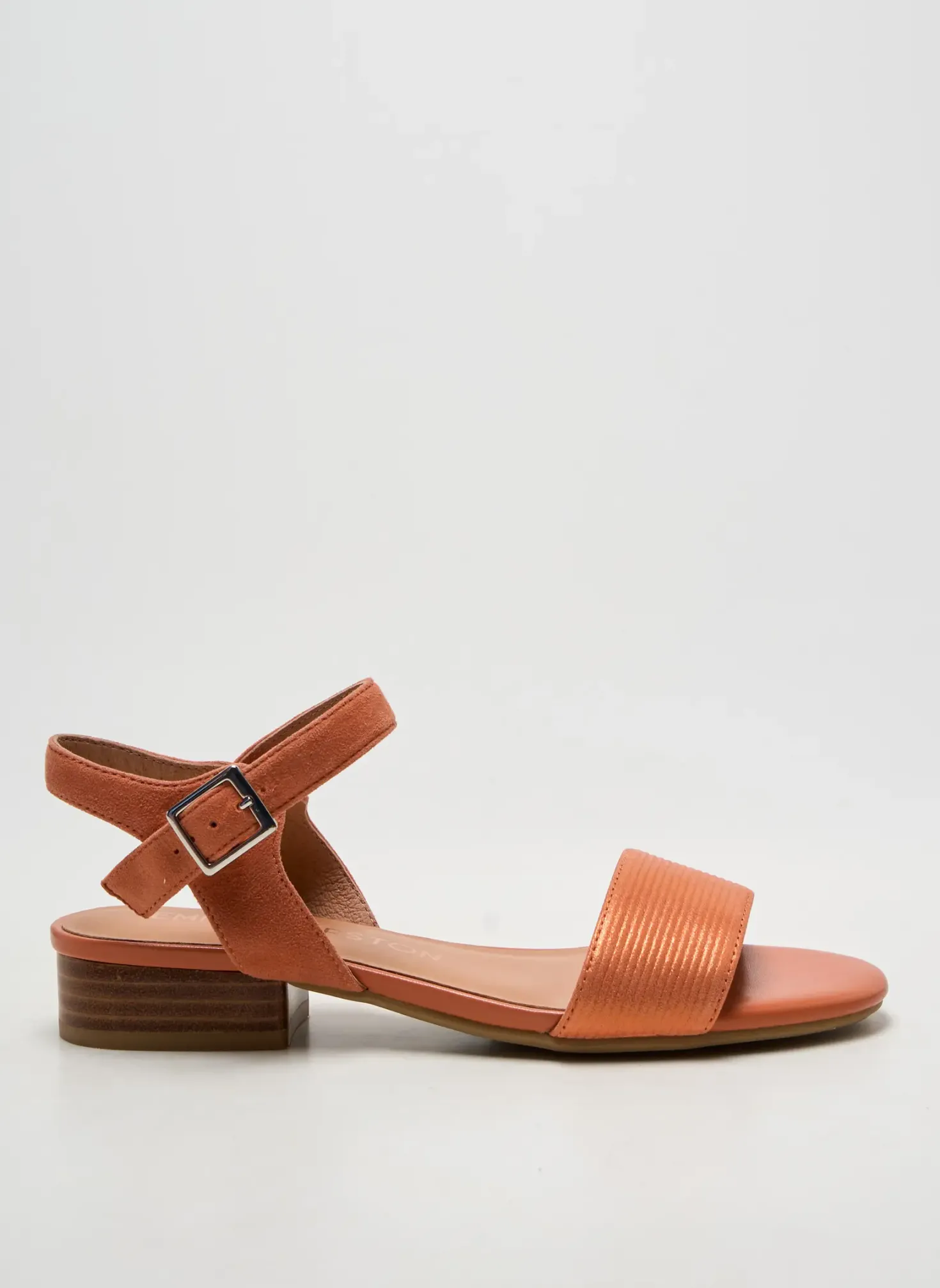 Sandales/nu Pieds Emilie Karston Orange Talon Plat Jusqu'à 3cm