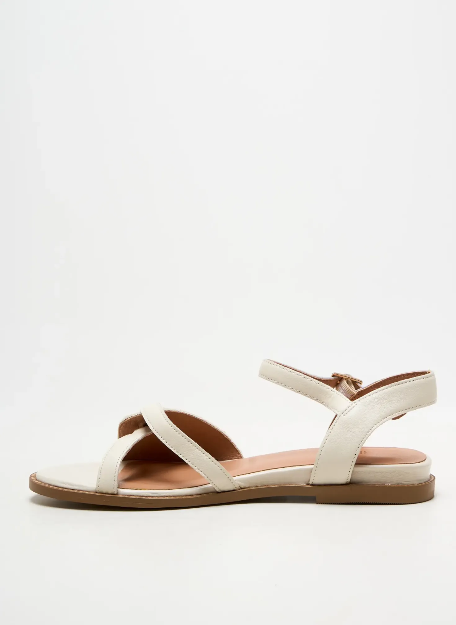 Sandales/nu Pieds Emilie Karston Beige Talon Plat Jusqu'à 3cm