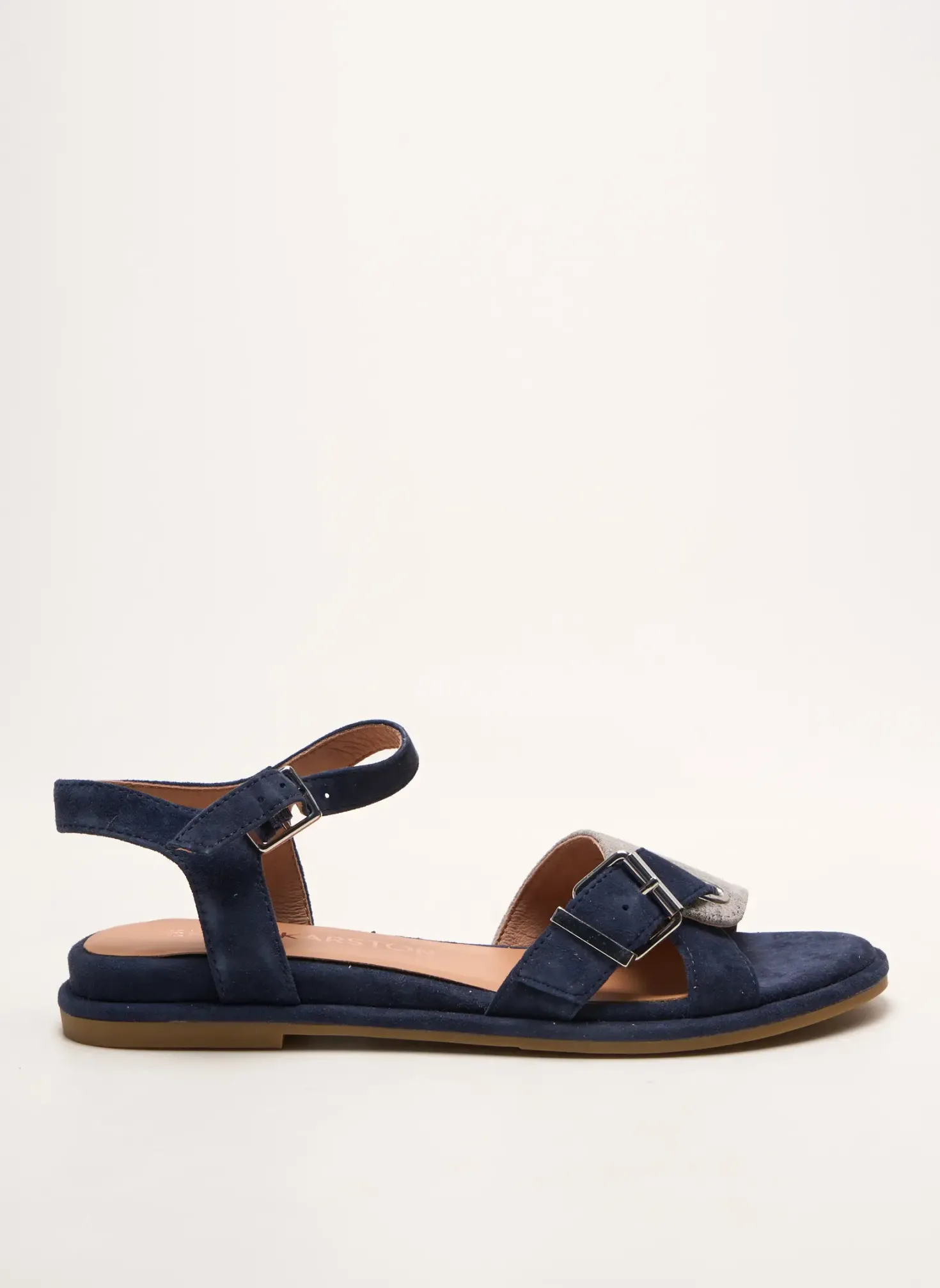 Sandales/nu Pieds Emilie Karston Bleu Talon Plat Jusqu'à 3cm