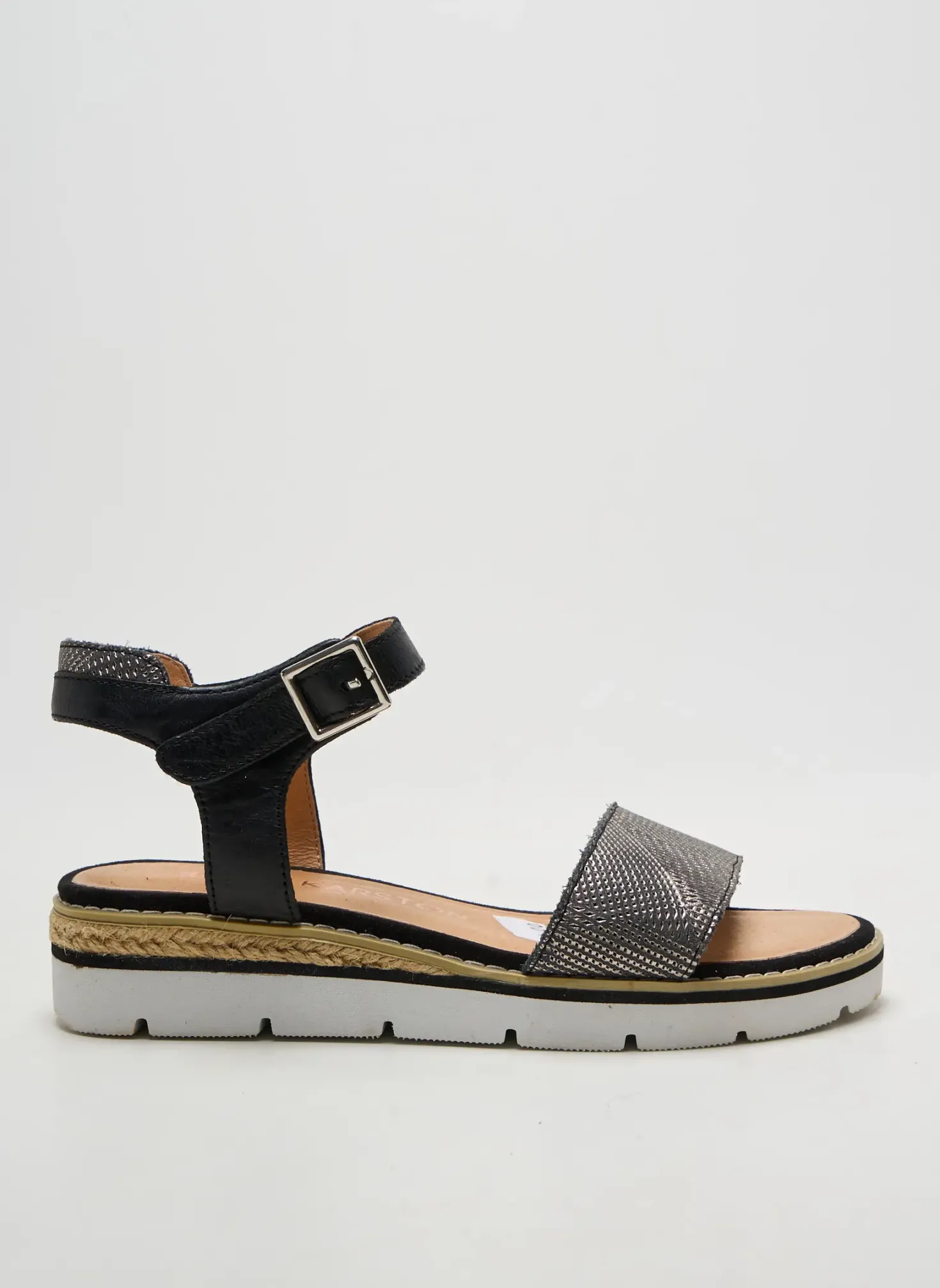 Sandales/nu Pieds Emilie Karston Noir Talon Plat Jusqu'à 3cm