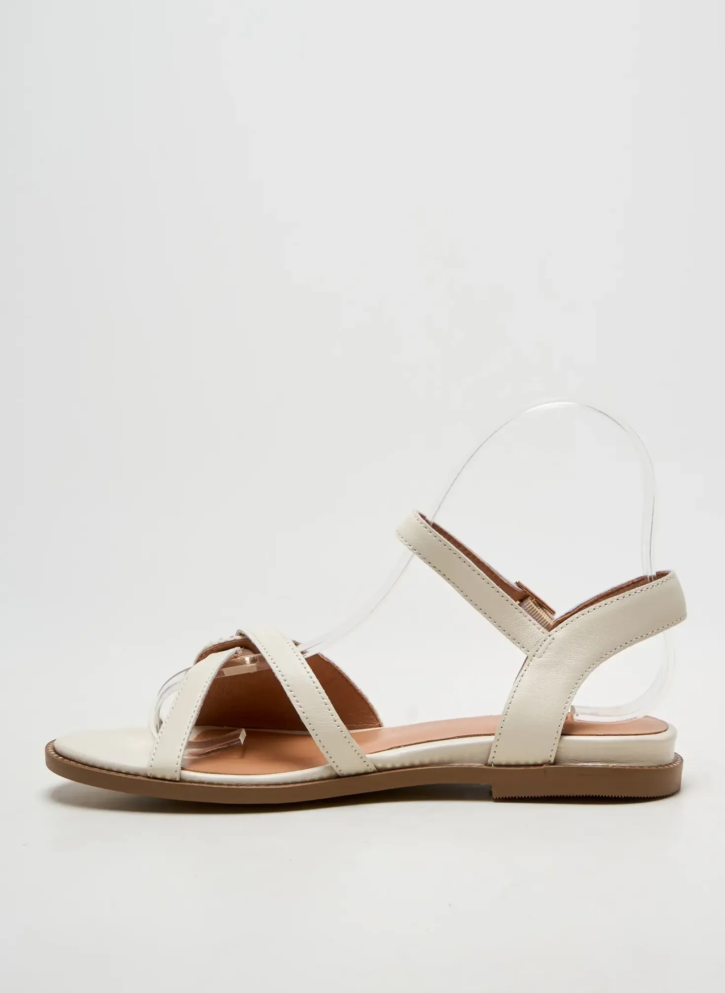 Sandales/nu Pieds Emilie Karston Beige Talon Plat Jusqu'à 3cm