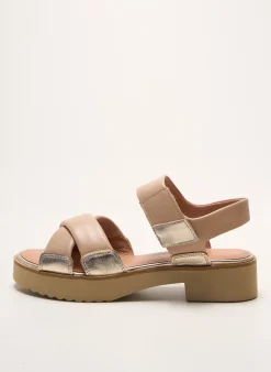 Sandales/nu Pieds Emilie Karston Beige Talon De 4 À 6cm