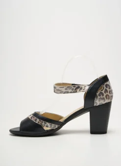 Sandales/nu Pieds Geo-reino Noir Talon De 7 À 9cm
