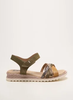 Sandales/nu Pieds Geo-reino Vert Talon Plat Jusqu'à 3cm