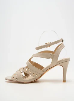 Sandales/nu Pieds Heine Beige Talon De 7 À 9cm