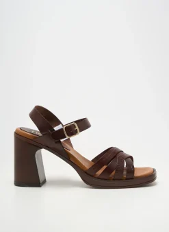 Sandales/nu Pieds Heine Marron Talon De 7 À 9cm