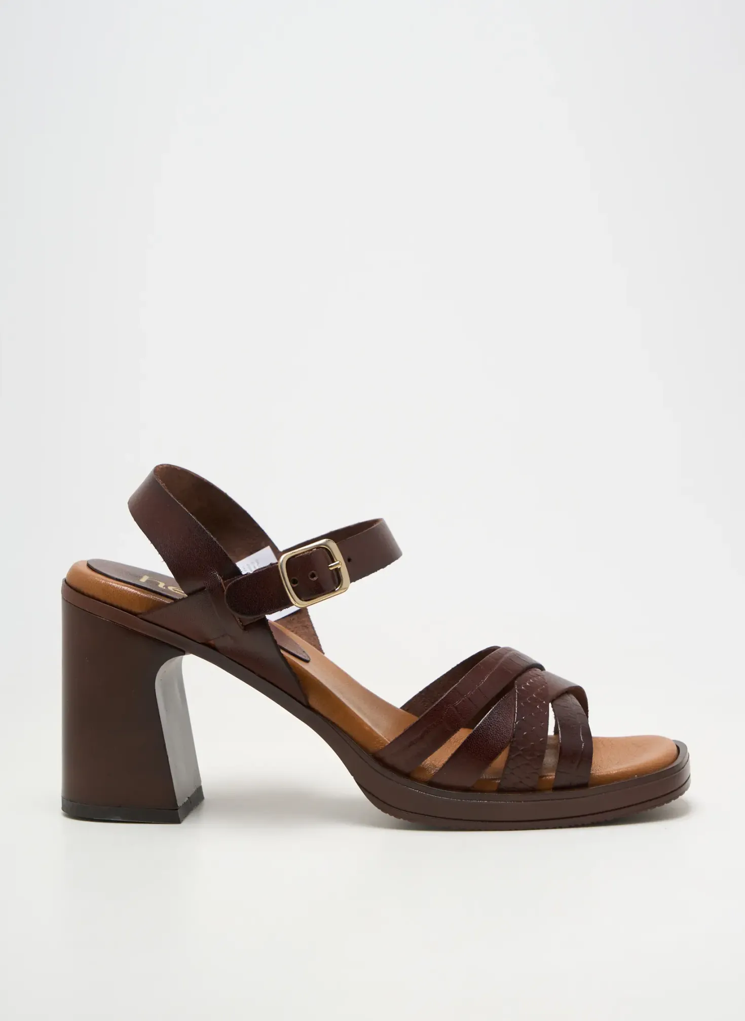 Sandales/nu Pieds Heine Marron Talon De 7 À 9cm