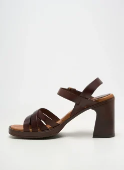 Sandales/nu Pieds Heine Marron Talon De 7 À 9cm