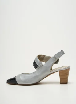 Sandales/nu Pieds J.metayer Argent Talon De 4 À 6cm