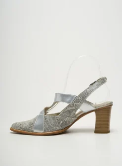 Sandales/nu Pieds J.metayer Argent Talon De 7 À 9cm
