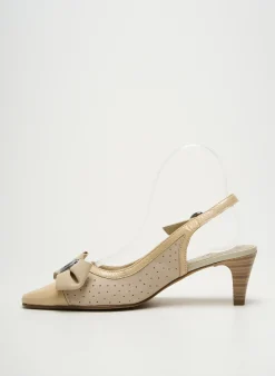Sandales/nu Pieds J.metayer Beige Talon De 4 À 6cm