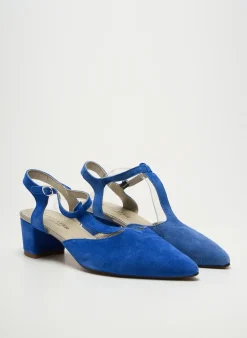 Sandales/nu Pieds J.metayer Bleu Talon De 4 À 6cm