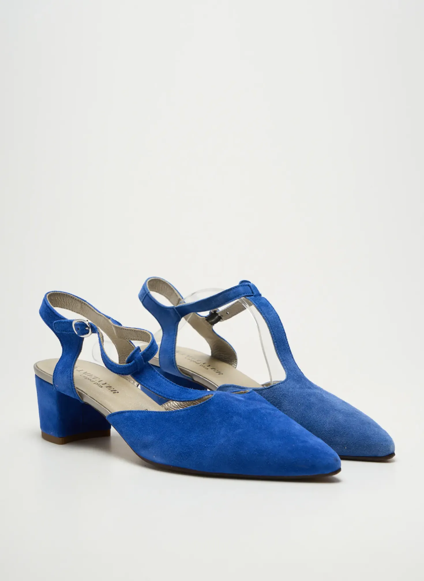 Sandales/nu Pieds J.metayer Bleu Talon De 4 À 6cm