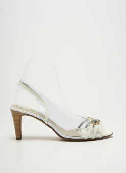 Sandales/nu Pieds J.metayer Blanc Talon De 7 À 9cm