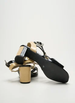 Sandales/nu Pieds J.metayer Noir Talon De 4 À 6cm