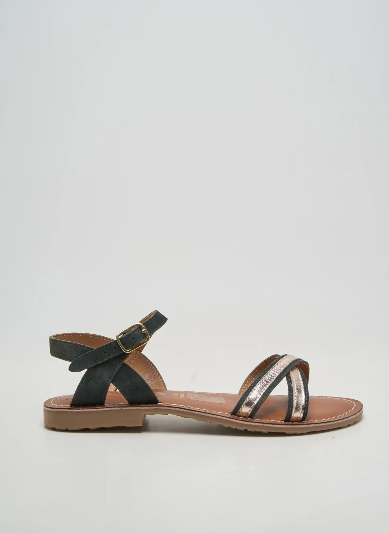 Sandales/nu Pieds L'atelier Tropézien Bleu Talon Plat Jusqu'à 3cm