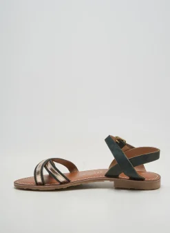 Sandales/nu Pieds L'atelier Tropézien Bleu Talon Plat Jusqu'à 3cm