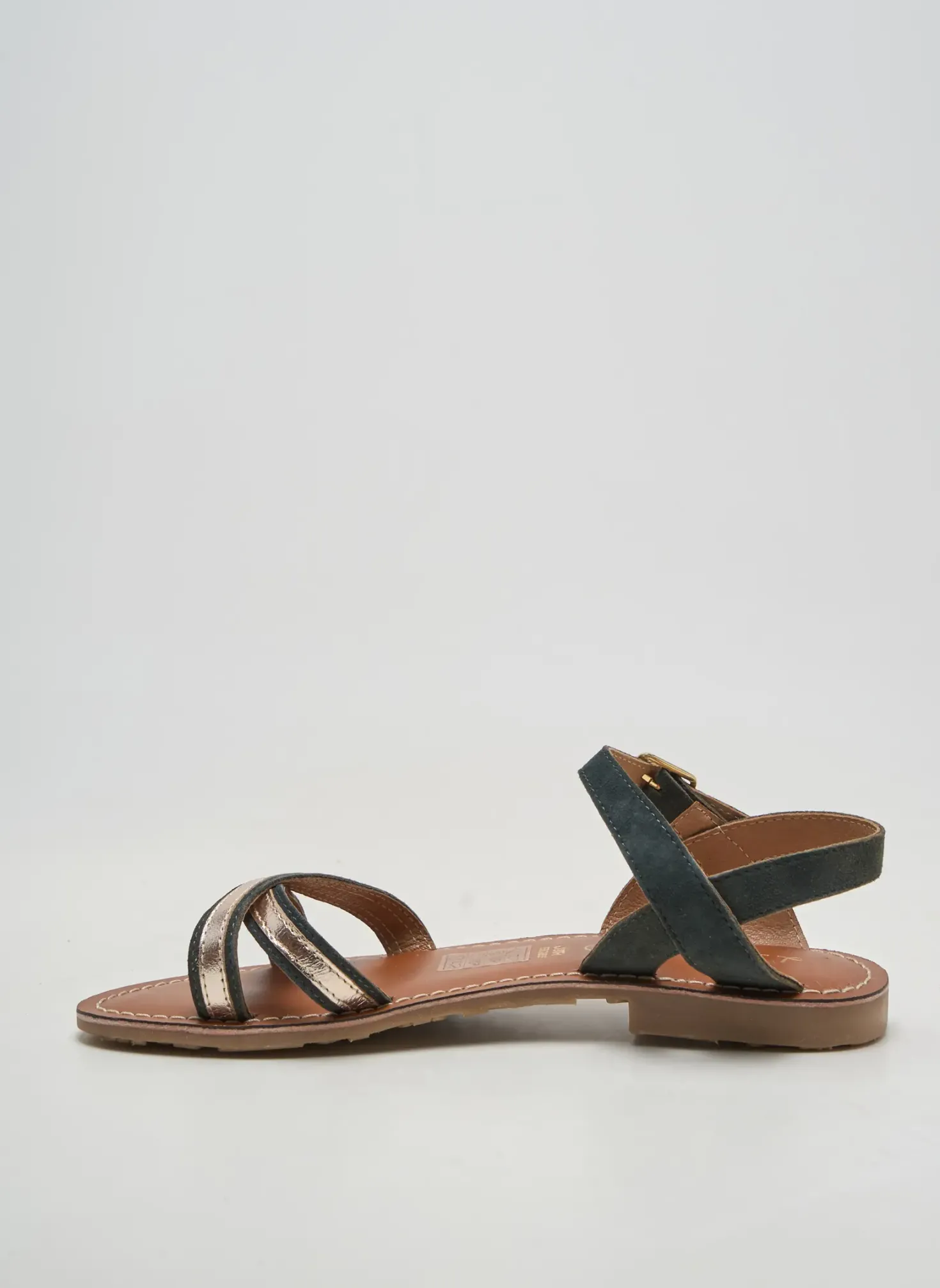 Sandales/nu Pieds L'atelier Tropézien Bleu Talon Plat Jusqu'à 3cm