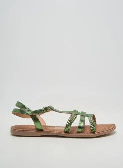 Sandales/nu Pieds L'atelier Tropézien Vert Talon Plat Jusqu'à 3cm