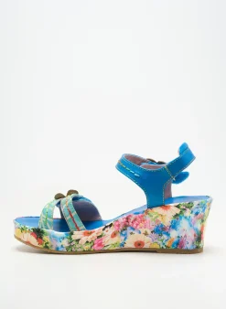 Sandales/nu Pieds Laura Vita Bleu Talon De 4 À 6cm