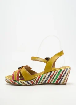 Sandales/nu Pieds Laura Vita Jaune Talon De 4 À 6cm