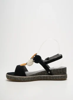 Sandales/nu Pieds Mam'zelle Noir Talon De 4 À 6cm