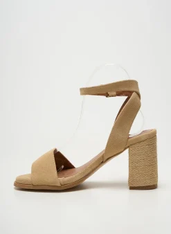 Sandales/nu Pieds Popa Beige Talon De 4 À 6cm