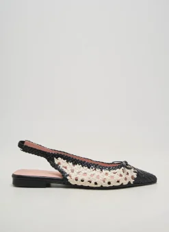 Sandales/nu Pieds Pretty Ballerinas Noir Talon Plat Jusqu'à 3cm