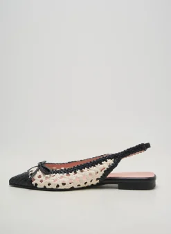 Sandales/nu Pieds Pretty Ballerinas Noir Talon Plat Jusqu'à 3cm