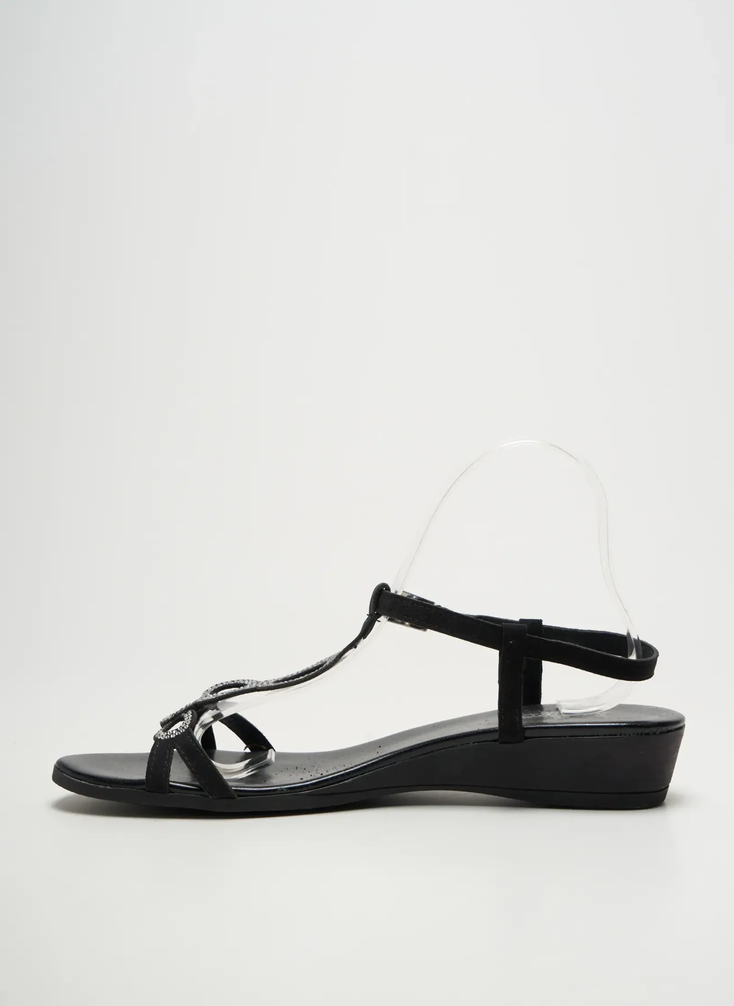 Sandales/nu Pieds Santafe Noir Talon Plat Jusqu'à 3cm