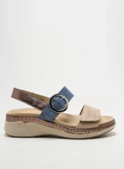 Sandales/nu Pieds Suave Bleu Talon De 4 À 6cm