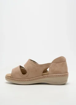 Sandales/nu Pieds Swedi Beige Talon Plat Jusqu'à 3cm