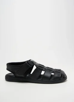 Sandales/nu Pieds Walking Noir Bout Rond
