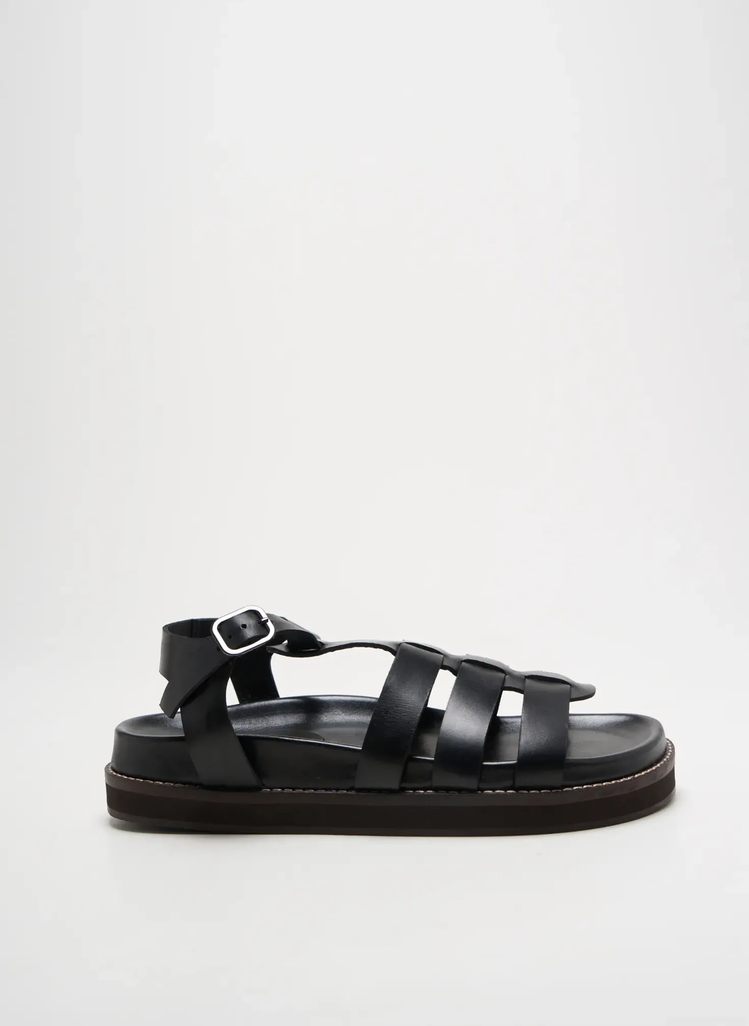 Spartiates Aliwell Noir Talon Plat Jusqu'à 3cm