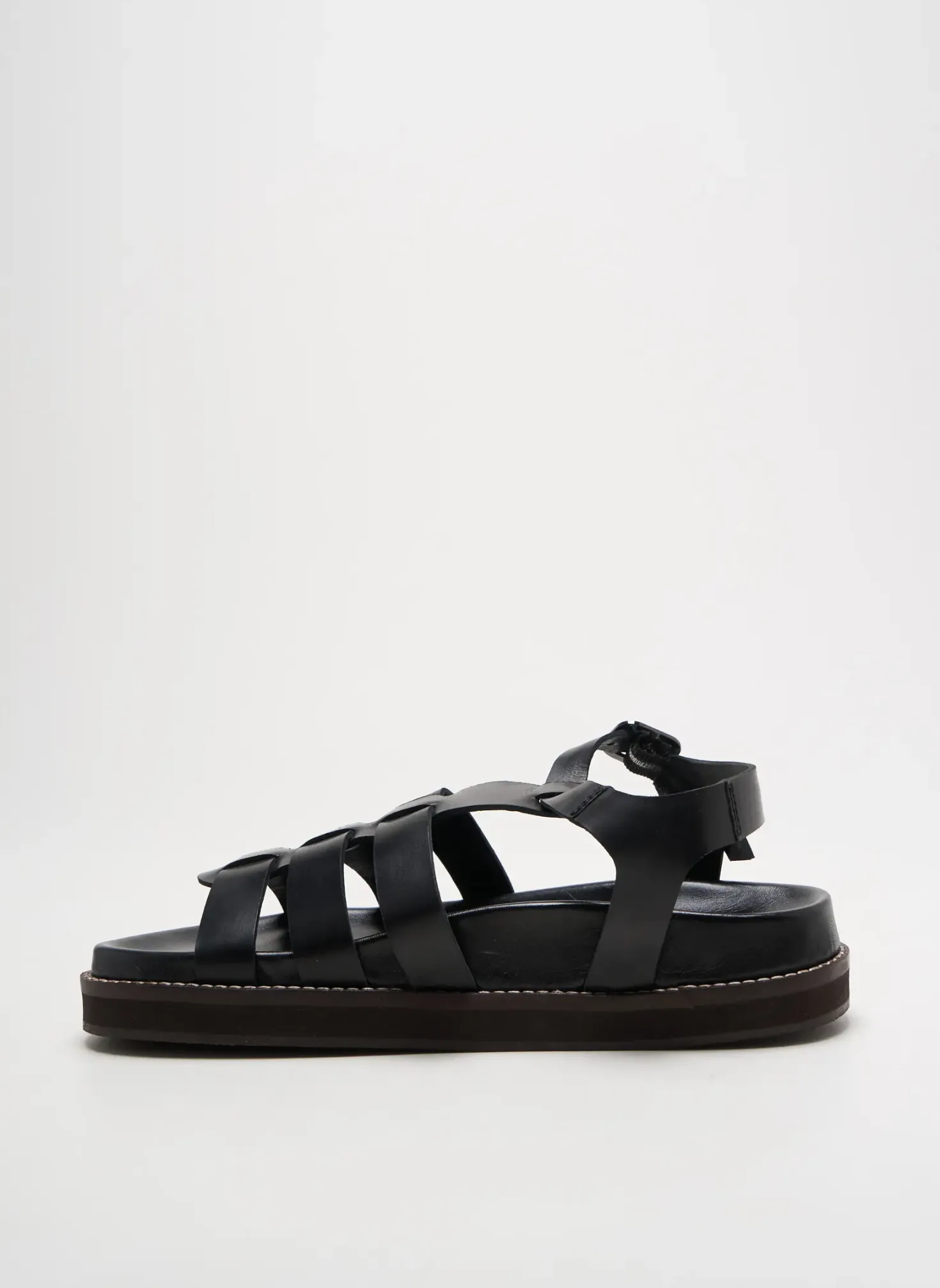 Spartiates Aliwell Noir Talon Plat Jusqu'à 3cm